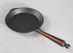 Poele A Frire En Fonte Ø 24 Cm - Poignée Hêtre