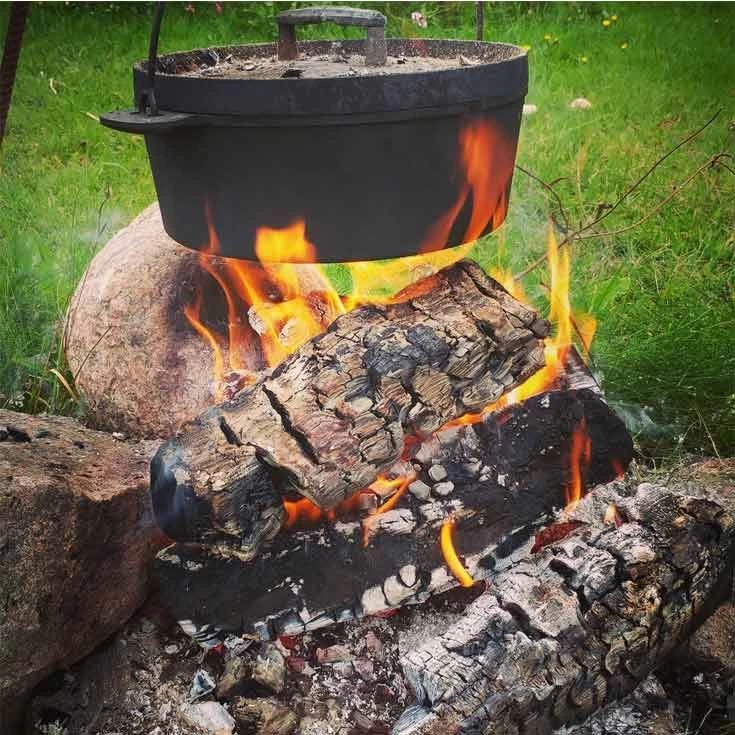 Cocotte En Fonte D'autrefois Avec Anse - 5,5l Couvercle Fonte â Image 4