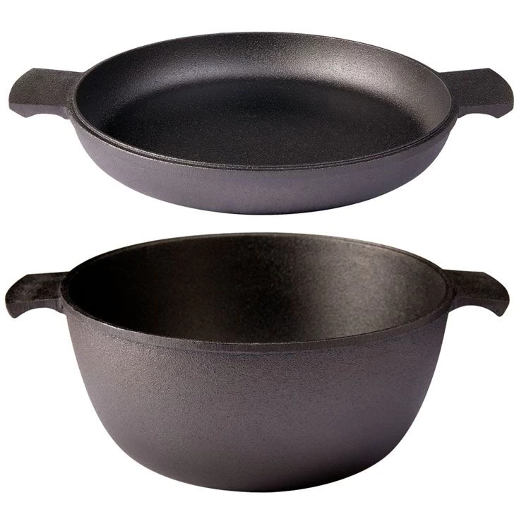 Cocotte En Fonte Grystapel 4 .5 Litres + Couvercle / Plat En Fonte