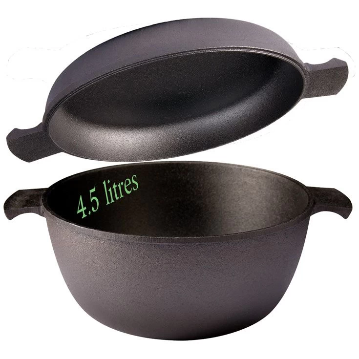Cocotte En Fonte Grystapel 4 .5 Litres + Couvercle / Plat En Fonte – Image 2