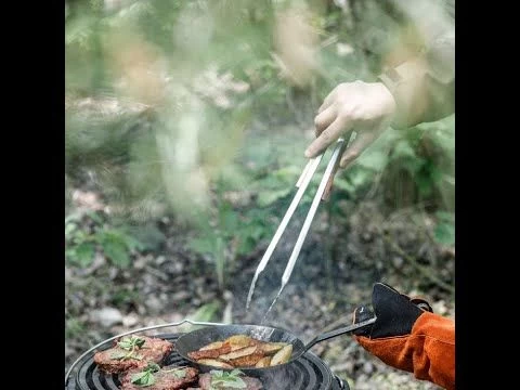 Pince à Barbecue Inox Bois 41cm-Bout Plat – Image 11