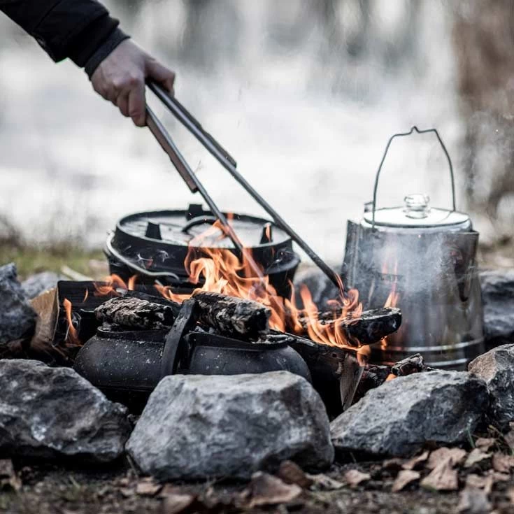 Pince à Barbecue Inox Bois 41cm-Bout Plat – Image 10