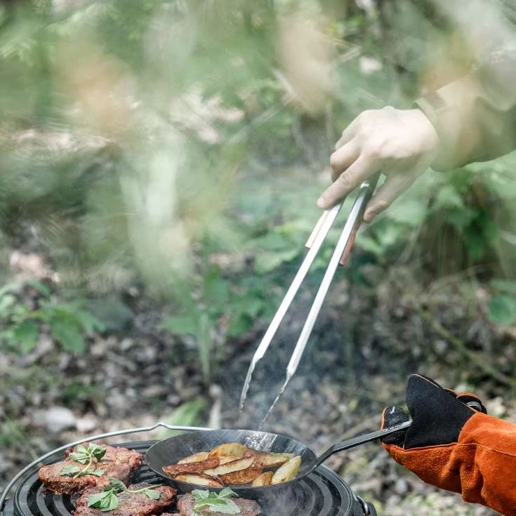 Pince à Barbecue Inox Bois 41cm-Bout Plat – Image 7