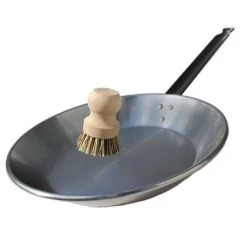 Poêle En Fer 28 Cm + Brosse De Nettoyage