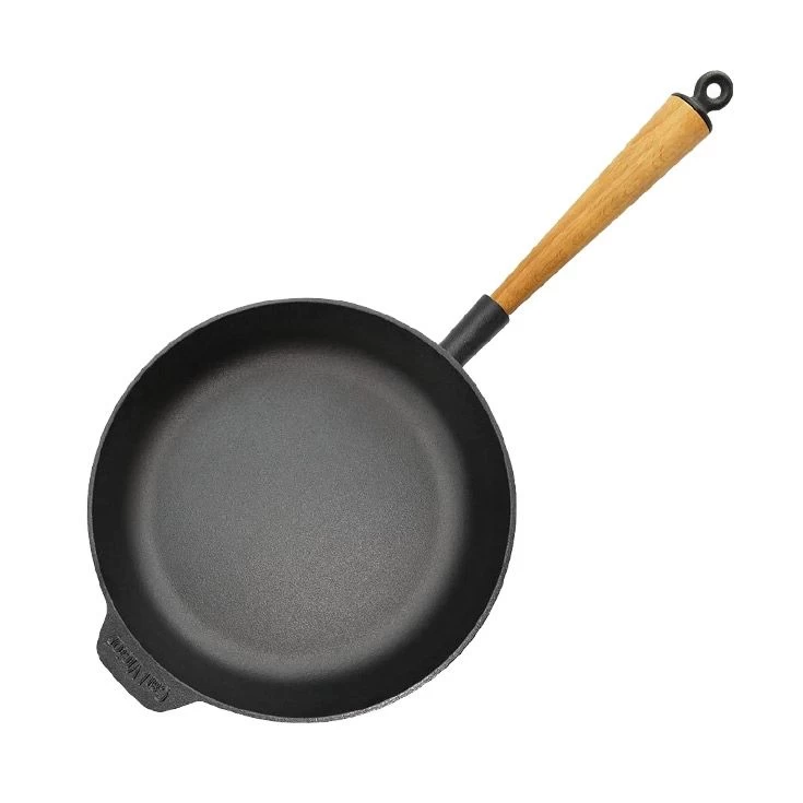 Sauteuse Fonte Ø 24 Cm - Poignée Hêtre Clair – Image 3