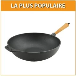Poêle Wok Ø 30 Cm - Poignée Hêtre Clair