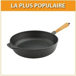 Sauteuse Fonte Ă 24 Cm - PoignĂ©e HĂȘtre Clair