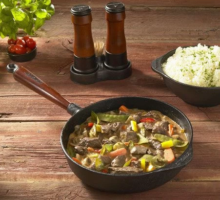 Poele Sauteuse En Fonte Ø 24 Cm - Poignée Hêtre – Image 4