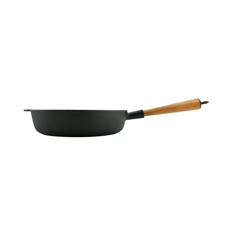 Sauteuse Fonte Ø 24 Cm - Poignée Hêtre Clair – Image 2
