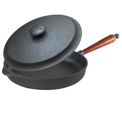 Poele Sauteuse Fonte Ø 28 Cm + Couvercle Fonte